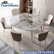 可伸縮餐枱 Dining Table 【包送貨 Free Delivery】圓枱 方枱 餐枱 餐桌 Dining table with chairs 飯枱 岩板實木枱 食飯枱 方圓兩用餐桌 餐椅 凳 