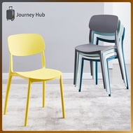 Nordic Dining Chairs Thickened Plastic Chair with Backrest Coffee Chair Black&White Home Chairs