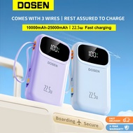 DOSEN Original Powerbank fast charging  Y342 PD22.5W Portable 20000mAh 25000mAh Comes with three wir