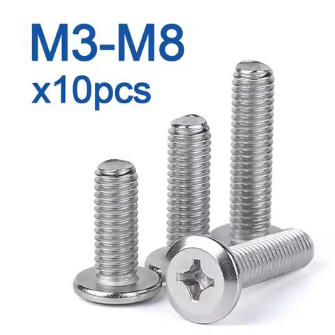 10pcs/lot M3 M4 M5 M6 M8 A2-70 Stainless Steel Large Flat Phillips Head Allen Furniture Rivet Screw 