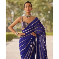 Georgette Mirror Saree
