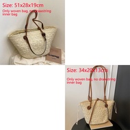 Rattan Large Capacity Casual Tote Bag Designer Wicker Woven Women Handbags Summer Beach Straw Bag La