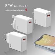 67W QC5.0 Phone Laptop Power Fast Charging Adapter for Xiaomi Mobile Phone Chargers Fast USB Wall Charger