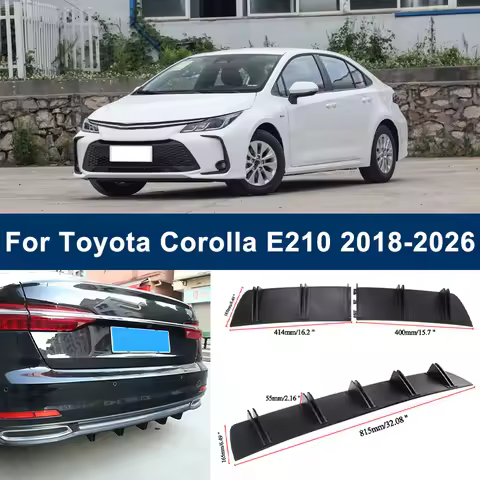 2-Segment Shark Fin Rear Diffuser For Toyota Corolla E210 2018-2026 2019 Rear Bumper Lip Splitter Ch