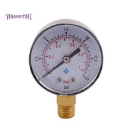 0-1bar 50mm Water Pressure Gauge Meter 1/4 inch NPT Thread Manometer -50-15psi