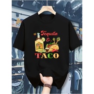 Tequila And Corn Print T-Shirt - Casual Round Neck Tee, - Adult Summer Short Sleeve Shirt, Heat Tran