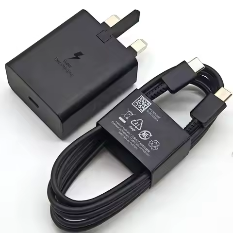 Samsung 60W UK Plug Charger Super Fast Charge Adapter 1.8m Type C For Galaxy S26 S25 S24 S23 S22 S21