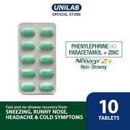 Unilab Neozep Z+ Non-Drowsy 10 Tablets- Faster and no-drowse recovery from all cold symptoms