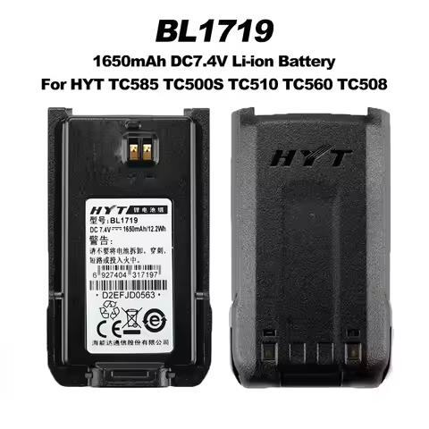 HYT BL1719 1650mAh DC7.4V Walkie Talkie Li-ion Battery For Hytera TC585 TC500S TC510 TC560 TC508 2Wa