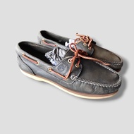 TIMBERLAND CLASSIC 2-EYE BOAT SHOE Loafers Genuine Leather Good Condition Size 39/25Cm