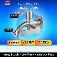 Stainless Steel 304 Two Way Tap | Stainless Steel Double Faucet | Anti Rust Two Way Tap | Stainless 
