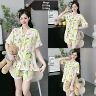 Women's short-sleeved Mango silk pajama set, size 1 2 M801