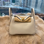 HERMES mini Lindy2 n4鉑金灰金tC stamp K