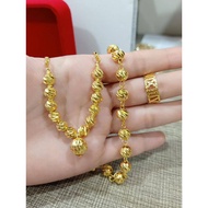 💍Emas Suasa 👉🏻 Set Rantai Tangan + Rantai Leher + Cincin Bukan Batu (Labuh RL 50cm sahaja)