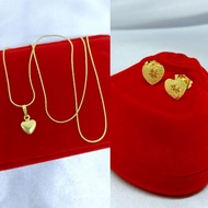 10K Gold plated 2in1 Sets Necklace+Earrings Non Tarnishing and Hypoallergenic. Long lasting.