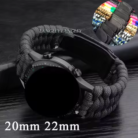 Nylon Strap Outdoor Sport Braided WatchBand for Samsung Galaxy Watch 7/6/5/4 strap for Huewei Watch 