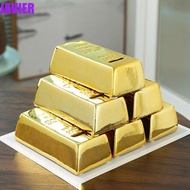 JAVIER Coin Bank Creative Unique Bullion Prop Gold Brick Gold Bullion Bar Decorative Coin Case