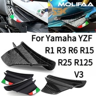 For Yamaha YZF R1 R3 R6 R15 R25 R125 V3 Winglet Spoiler Side Wind Kit Motorcycle Plastic Carbon Flow