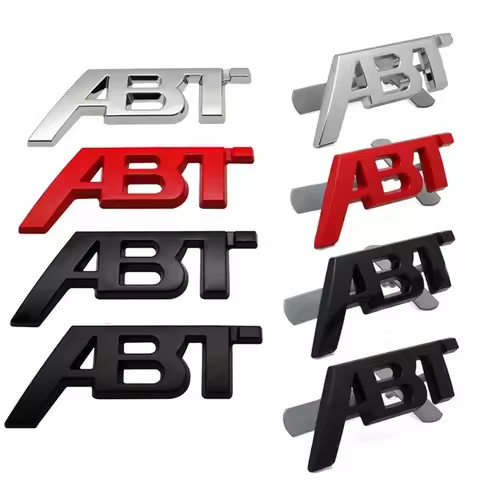3D Metal ABT Logo Car Front Grill Emblem Badge Sticker For Audi A3 A4 A5 A7 A7 Q3 Q5 Q7 TT RS6 RS3 V