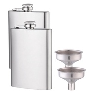 Flash Deal- <br>Hip Flask X2 Stainless Steel 304 8 Oz with Funnel - Leak-Proof Stylish and Portable 