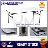 KM Furniture Gallery 3V Folding Table 1.5 X 3 Heavy Duty Foldable Wood Top Banquet Table BQ8153/ Fol