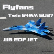 Flyfans twin 64MM SU27 J11B EDF JET 6S PNP kapal model aircraft rc airplane glider fixed wing radio 