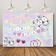 Rcoaror Iridescent in My Birthday Era Banner Music Superstar Birthday Decorations for Girls It’s A G