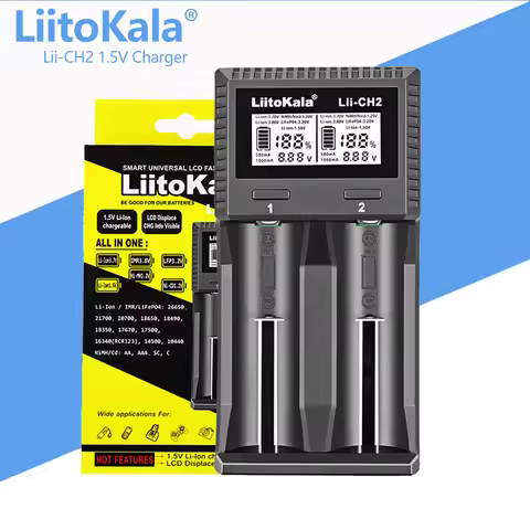 LiitoKala Lii-CH2 Smart Charger for Li-ion Lithium Rechargeable1.5VAA Batteries Automatic Stop Funct