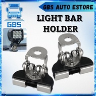 GBS AUTO 2Pcs Universal Light Bar Holder Pillar Hood Mount Bracket LED Work Light Clamp Holder Offro