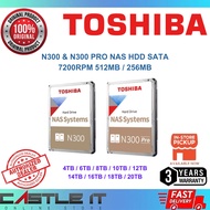 Toshiba N300 & N300 Pro NAS HDD 4TB 6TB 8TB 10TB 12TB 14TB 16TB 18TB 20TB SATA 7200RPM 512MB 256MB