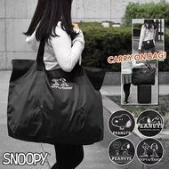 Japan Snoopy Folding Luggage Bag Can Cover Luggage Ultra-Light Short Trip Multi-Function Bag Boarding Tote Bag