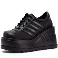 Dark Gothic Punk Thick-Soled Stripe Platform Shoes - Breathable