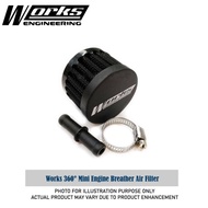 Works Engineering Mini Air Filter Black (Works Logo) 9mm Neck, 50x35mm (0.35)
