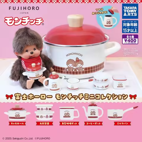 TOMY Original 5Pcs Gashapon MONCHHICHI FUJIHORO JAPAN Toys For Kids Gift Collectible Model Ornaments