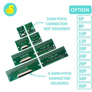 FFC FPC Flexible Flat Cable Connector 0.5mm / 1mm To DIP Through Hole Adapter Breakout Board 6P - 40