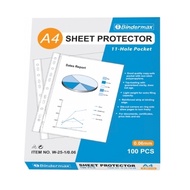 Bindermax Sheet Protector 11-Hole Pocket A4 100 PCS