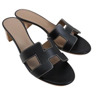 HERMES Oasis sandal 經典H LOGO低跟拖鞋.黑 39號