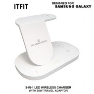 Samsung - ITFIT - 三合一 LED 無線充電板 附送30W PD 快速充電器 ITFITEX27 支援 Android無線充電系列 無線充電 3 in 1 - 平行進口