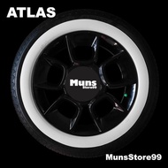 Lis Ban / Whitewall Mobil Atlas Putih Ukuran Velg R15