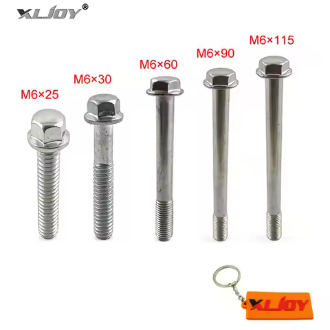 Flanged Hex Bolt M6 x 25mm 30mm 60mm 90mm 115mm For 50cc 70 90 110 125 140 150 160 190 cc Pit Dirt B
