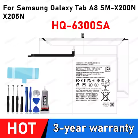 100% New High Quality Battery 7040mAh HQ-6300SA Battery For Galaxy Tab A8 SM-X200N/X205N Batteries +