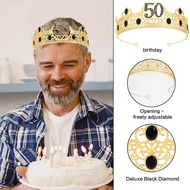 Men 50th Birthday Decoration 60th Birthday King Crown and 70th Birthday King Belt Set