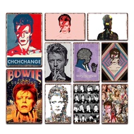 David Bowie Retro Metal Poster - Industrial Vintage Wall Art for Malaysian Living Rooms & Cafes [Tah