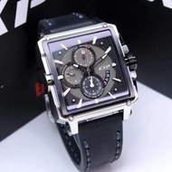Jam Tangan Pria Original EXP Expedition E6618M Silver Hitam Kulit