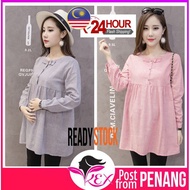 [D05] READY STOCK PENANG Long Sleeve Pregnant Blouse Maternity blouse Baju Mengandung Nursing Cloth
