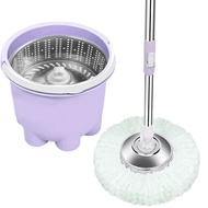 ST/🎨Thickened Little God Mop Plum Bucket Mop Household Mop Single Bucket Stainless Steel Mop Rotating Mop Primary Mop Bu