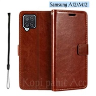 Case HP Untuk Samsung Galaxy A12 M12 Flip Cover Wallet Sarung Hp