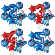 6pcs ROUND STAR NUMBER STITCH BALLOON PACKAGE