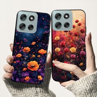 For Moto G56 /Moto G86 5G Case Marble Flower Pattern Soft Silicone Protect Bumper Back Cover For Mot