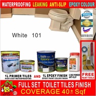 101 WHITE / FULL SET Epoxy Floor Coating ( FREE Tool Set ) ( 1L PRIMER WATERPROOF+1L EPOXY PAINT+0.5 KG ANTI-SLIP )